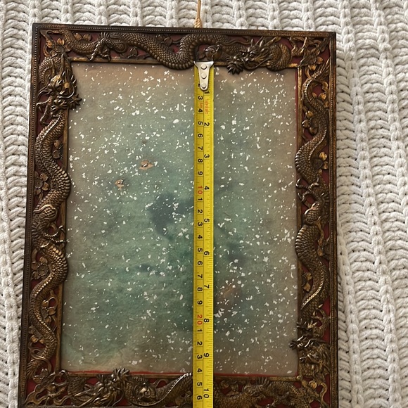 🐉Vintage MCM Mid Century Modern Brass Hanging Dragon Frame Wall Art Decor🐉 - Picture 11 of 16